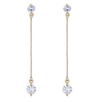 Gold crystal chain drop earring